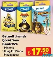 GETWELL LİSANSLI ÇOCUK YARA BANDI 15'Lİ fiyat ve kampanya bilgisi